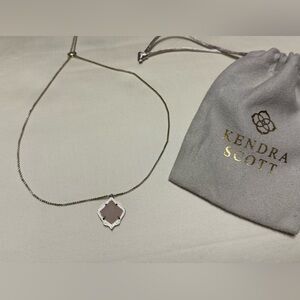Kendra Scott Silver Necklace with Rose Quartz Pendant